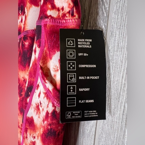 001. Nwt Id Ideology Plus Size Compression Tie-Dye Side-Pocket Crop Leggings 2X - Picture 5 of 9